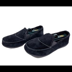 Spenco Black Siesta Cozy Slip On Suede Loafers 8W